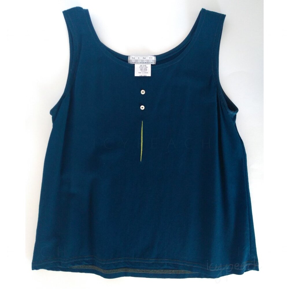 Nino Wong Tank Top Small Vintage Preppy Coastal Grandma Lagenlook Minimalist 90s
